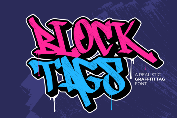 Block Tags: A Realistic Graffiti Display Font for Crafters & Sellers
