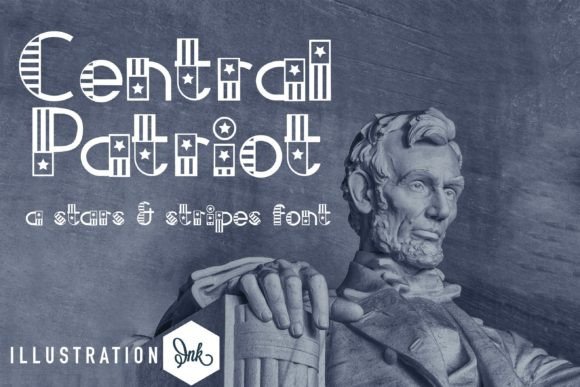 Central Patriot Display Font for Handmade American Designs